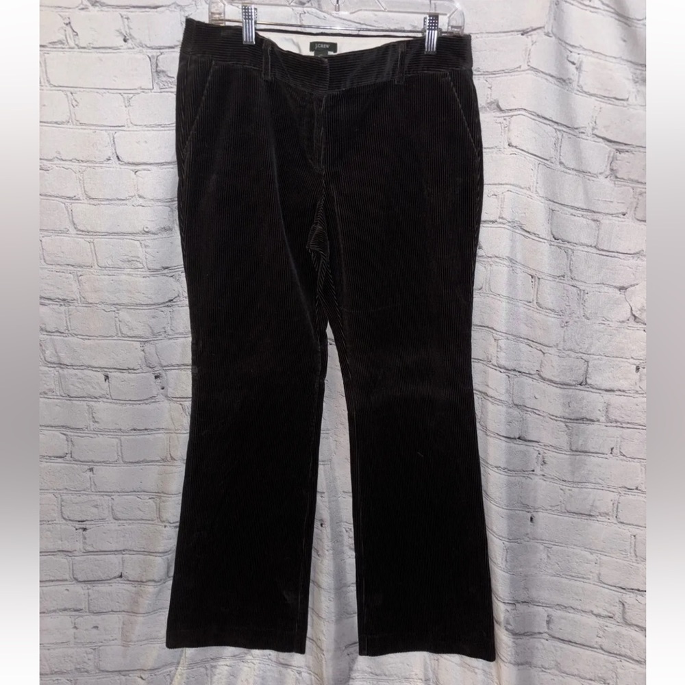 J. Crew Black Corduroy Pants Trouser Wide Leg Low Fit Size 10 Minimalist Classic - Picture 2 of 4